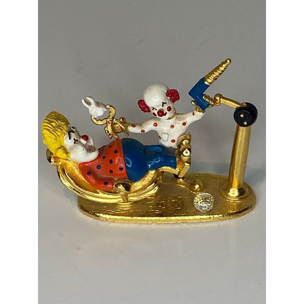 Spoontiques Gold Clad Pewter Clown as the Dentist Drill Tooth #K1441